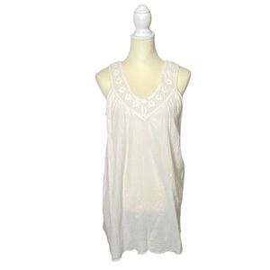 Tropical Escape White Crochet Detail Halter Top Swim Cover-Up Women's Size Small